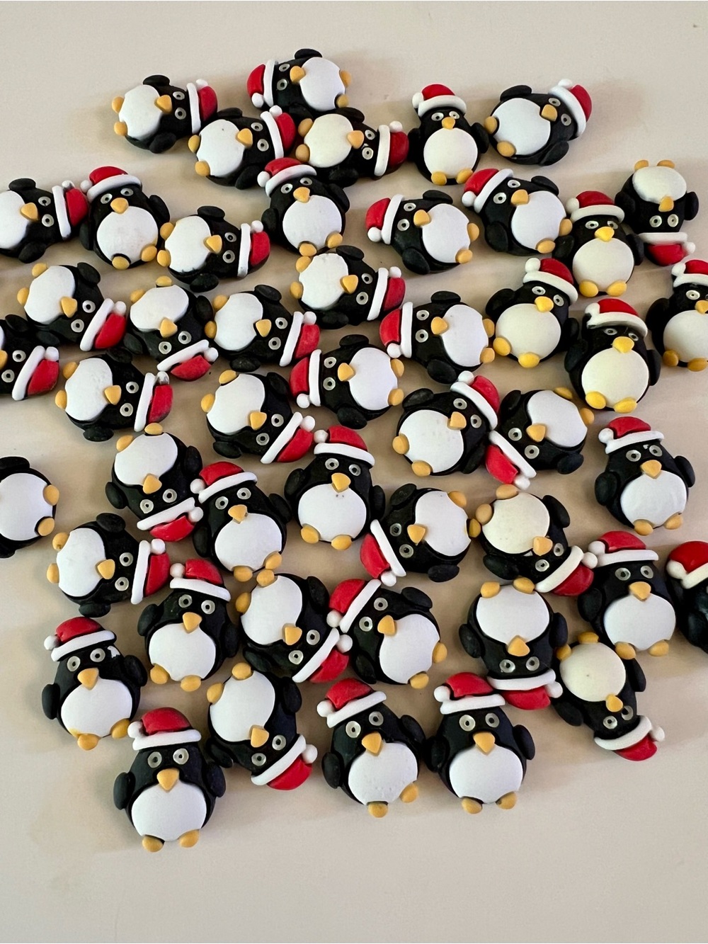 10 pcs Santa Penguin Christmas Fake Bake Charms Slime Cabochon Resin Flatbacks
